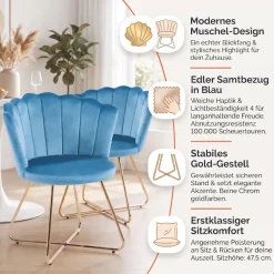 SalesFever Polsterstuhl »Komfortabler Stuhl im eleganten Design« (Set) 2 Stk.Muschel-Design