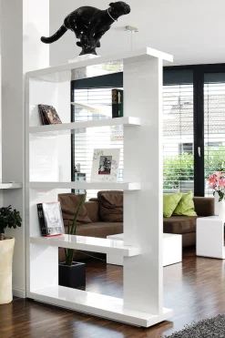 SalesFever Raumteilerregal »Levanto Regal mit Stil« Ultramoderner Raumteiler-Regal: Hochglanz-Optik mit 4 Ablageböden