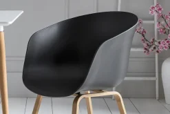 SalesFever Schalenstuhl »Lund Designer Esszimmerstuhl im 2er-Set« (Set) 2 Stk.Zweier-Set: Metallbeine mit edler Holzoptik