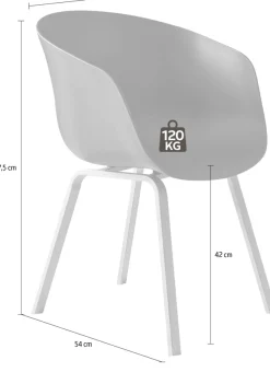 SalesFever Schalenstuhl »Lund Designer Esszimmerstuhl im 2er-Set« (Set) 2 Stk.Zweier-Set: Metallbeine mit edler Holzoptik