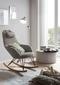 SalesFever Schaukelstuhl »Entspannung pur« () Bezug in moderner Cord-Optik