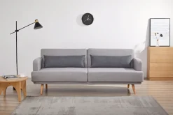 SalesFever Schlafsofa »Malmö - Komfortabler 2,5-Sitzer inklusive Zierkissen« mit Schlaffunktion, Breite 214 cm