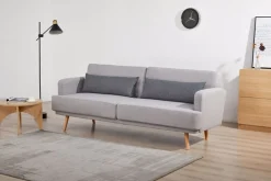 SalesFever Schlafsofa »Malmö - Komfortabler 2,5-Sitzer inklusive Zierkissen« mit Schlaffunktion, Breite 214 cm