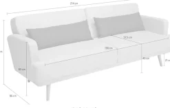 SalesFever Schlafsofa »Malmö - Komfortabler 2,5-Sitzer inklusive Zierkissen« mit Schlaffunktion, Breite 214 cm