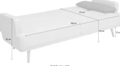 SalesFever Schlafsofa »Malmö - Komfortabler 2,5-Sitzer inklusive Zierkissen« mit Schlaffunktion, Breite 214 cm