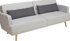 SalesFever Schlafsofa »Malmö - Komfortabler 2,5-Sitzer inklusive Zierkissen« mit Schlaffunktion, Breite 214 cm