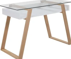 SalesFever Schreibtisch »Falun - Arbeitsplatz Deluxe: Der Laptop-Tisch« Eleganz trifft Funktion: Mit Glasplatte