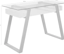 SalesFever Schreibtisch »Falun - Arbeitsplatz Deluxe: Der Laptop-Tisch« Eleganz trifft Funktion: Mit Glasplatte