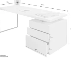SalesFever Schreibtisch »Varberg - Arbeitsplatz Deluxe Design-Laptoptisch« Schubladen mit Soft-Close-Funktion