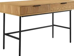 SalesFever Schreibtisch »Visby Design-Schreibtisch für effizientes Arbeiten« Eiche Echtholzfurnier
