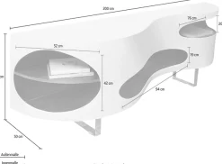 SalesFever Sideboard »Slough - Stilvolle Kommode« Kommode in extravaganter Form, Breite 200 cm