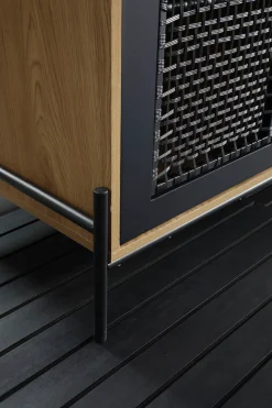 SalesFever Sideboard »York Stilvolle Kommode« Polyrattan-Kommode: Mattschwarz, stilvoll und praktisch.