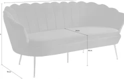 SalesFever 3-Sitzer »Clam Komfortsofa« Extravagantes Muscheldesign: 180 cm Breite