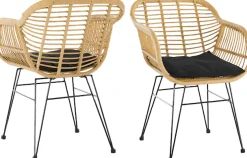 SalesFever Stuhl »Wels - Komfortabler Sitzplatz« (Set) 2 Stk.Zweier-Set: Wetterfestes Kunststoffgeflecht in Rattanoptik