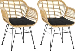 SalesFever Stuhl »Wels - Komfortabler Sitzplatz« (Set) 2 Stk.Zweier-Set: Wetterfestes Kunststoffgeflecht in Rattanoptik