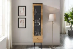 SalesFever Vitrine »Torsby Exquisite Vitrine für Stilbewusste« Eiche Echtholzfurnier
