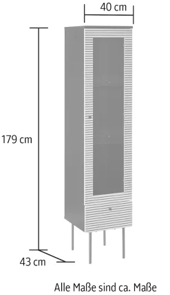 SalesFever Vitrine »Torsby Exquisite Vitrine für Stilbewusste« Eiche Echtholzfurnier
