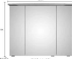 Saphir Badezimmerspiegelschrank »Serie 4010 Badezimmer-Spiegelschrank inkl. LED-Beleuchtung im Kranz« Badschrank 82 cm breit, 3 Türen, 6 Glas-Einlegeböden, inkl Türdämpfer