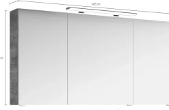 Saphir Badezimmerspiegelschrank »Serie 4010 Badezimmer-Spiegelschrank inkl. LED-Aufsatzleuchte« Badschrank 140 cm breit, 3 Türen, 6 Glas-Einlegeböden, inkl Türdämpfer