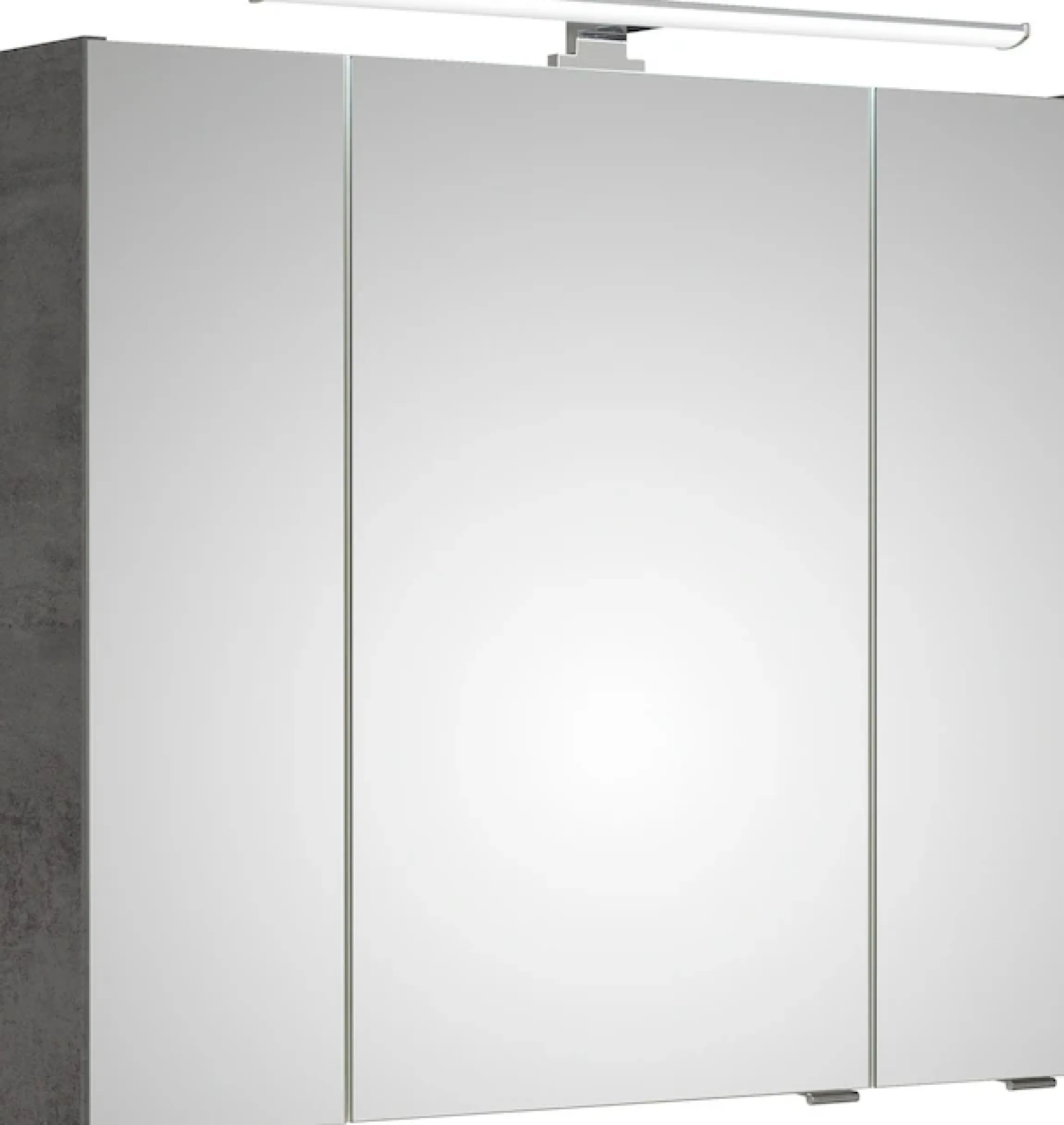 Saphir Badezimmerspiegelschrank »Quickset 945 Badschrank, 3 Spiegeltüren, 6 Einlegeböden, 80 cm breit« inkl. LED-Beleuchtung, Türdämpfer, Schalter-/Steckdosenkombination