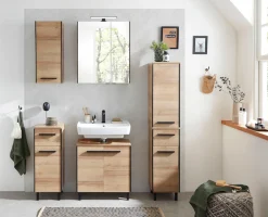Saphir Badezimmerspiegelschrank »Quickset 395 Badschrank, 2 Spiegeltüren, 2 Einlegeböden, 60 cm breit« inkl. LED-Beleuchtung, Türdämpfer, Schalter-/Steckdosenkombination