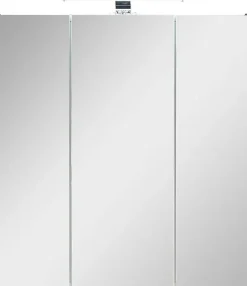 Saphir Badezimmerspiegelschrank »Quickset 945 Badschrank, 3 Spiegeltüren, 6 Einlegeböden, 65 cm breit« inkl. LED-Beleuchtung, Türdämpfer, Schalter-/Steckdosenkombination