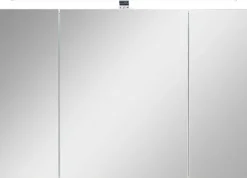 Saphir Badezimmerspiegelschrank »Quickset 945 Badschrank, 3 Spiegeltüren, 6 Einlegeböden, 105 cm breit« inkl. LED-Beleuchtung, Türdämpfer, Schalter-/Steckdosenkombination