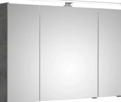 Saphir Badezimmerspiegelschrank »Quickset 945 Badschrank, 3 Spiegeltüren, 6 Einlegeböden, 105 cm breit« inkl. LED-Beleuchtung, Türdämpfer, Schalter-/Steckdosenkombination