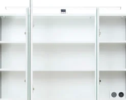 Saphir Badezimmerspiegelschrank »Quickset 945 Badschrank, 3 Spiegeltüren, 6 Einlegeböden, 105 cm breit« inkl. LED-Beleuchtung, Türdämpfer, Schalter-/Steckdosenkombination