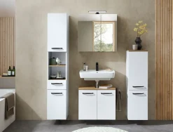 Saphir Badezimmerspiegelschrank »Quickset 500, 2 Türen, 67cm breit, LED-Aufsatzleuchte« inkl. Schalter und Steckdose