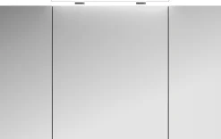 Saphir Badezimmerspiegelschrank »Serie 4010 Badezimmer-Spiegelschrank inkl. LED-Aufsatzleuchte« Badschrank 120 cm breit, 3 Türen, 6 Glas-Einlegeböden, inkl Türdämpfer