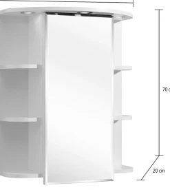 Saphir Badezimmerspiegelschrank »Quickset 335 Badschrank, 1 Spiegeltüren, 1 Einlegeböden, 60 cm breit« inkl. LED-Beleuchtung,Schalter-/Steckdosenkombination