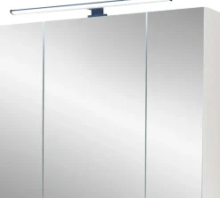 Saphir Badezimmerspiegelschrank »Quickset 500, 3 Türen, 80cm breit, LED-Aufsatzleuchte« inkl. Schalter und Steckdose