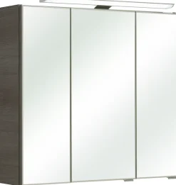 Saphir Badmöbel-Set »Badmöbel-Set Trentino 3-tlg Mineralmarmorwaschtisch LED-Spiegelschrank« 4 Stk. tlg.