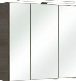 Saphir Badmöbel-Set »Badmöbel-Set Trentino 3-tlg Mineralmarmorwaschtisch,LED-Spiegelschrank« 4 Stk. tlg.