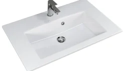 Saphir Badmöbel-Set »Badmöbel-Set Trentino 3-tlg Mineralmarmorwaschtisch,LED-Spiegelschrank« 4 Stk. tlg.