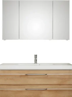 Saphir Badmöbel-Set »Balto Sprint 2-teilig, Mineralmarmor-Waschtisch mit LED-Spiegelschrank« 2 Stk. tlg.