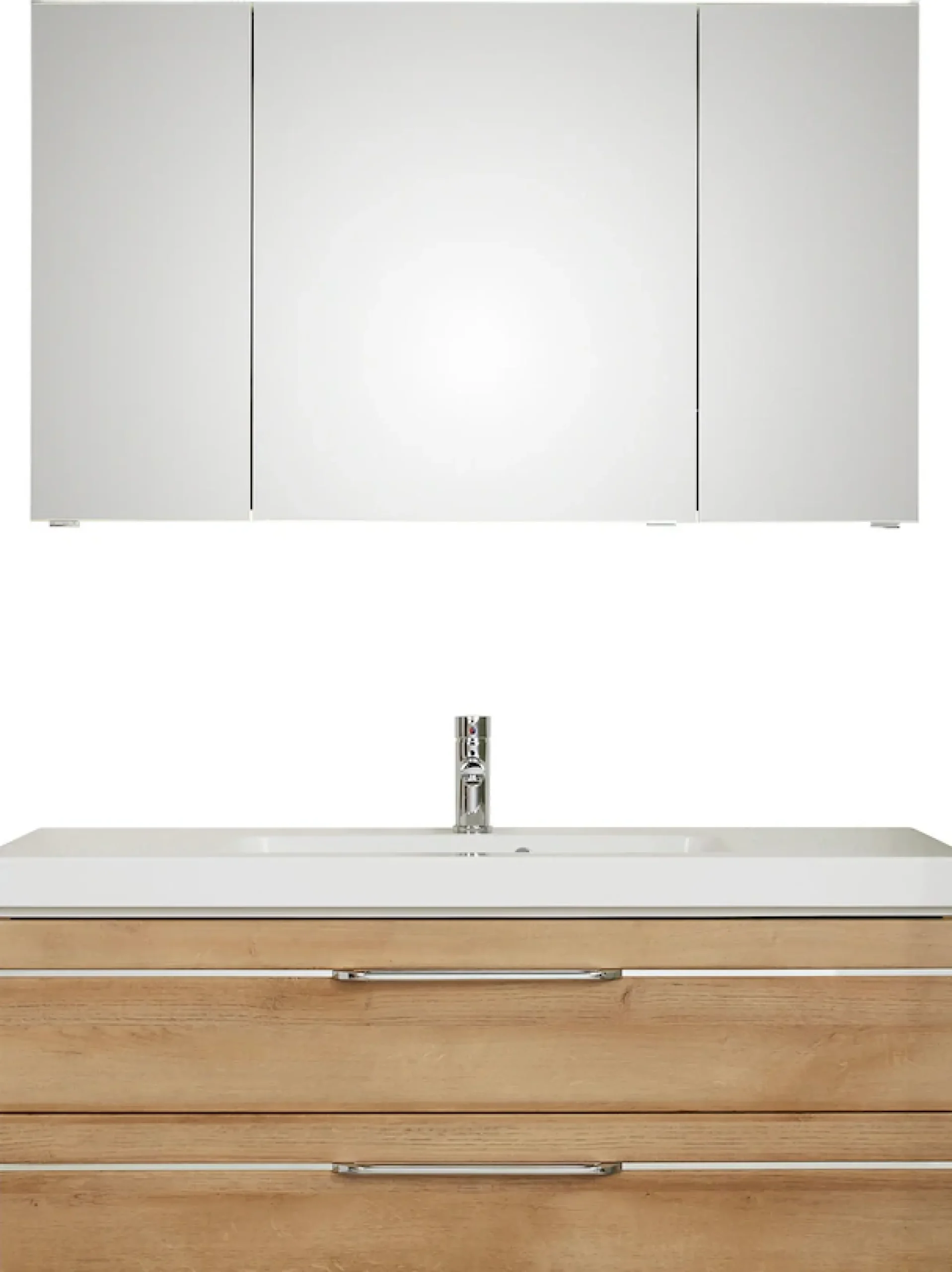 Saphir Badmöbel-Set »Balto Sprint 2-teilig, Mineralmarmor-Waschtisch mit LED-Spiegelschrank« 2 Stk. tlg.