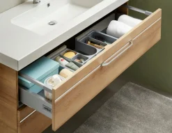Saphir Badmöbel-Set »Balto Sprint 2-teilig, Mineralmarmor-Waschtisch mit LED-Spiegelschrank« 2 Stk. tlg.