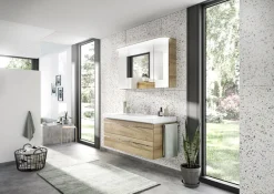 Saphir Badmöbel-Set »Balto Sprint 2-teilig, Mineralmarmor-Waschtisch mit LED-Spiegelschrank« 2 Stk. tlg.