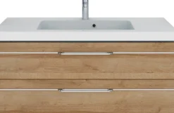 Saphir Badmöbel-Set »Balto Sprint 2-teilig, Mineralmarmor-Waschtisch mit LED-Spiegelschrank« 2 Stk. tlg.