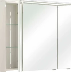 Saphir Badmöbel-Set »Balto Sprint 3-teilig, Mineralmarmor-Waschtisch mit LED-Spiegelschrank« 4 Stk. tlg.