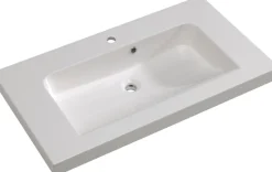 Saphir Badmöbel-Set »Balto Sprint 3-teilig, Mineralmarmor-Waschtisch mit LED-Spiegelschrank« 4 Stk. tlg.