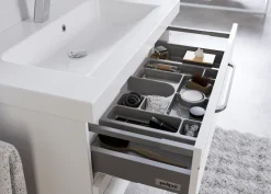 Saphir Badmöbel-Set »Balto Sprint 3-teilig, Mineralmarmor-Waschtisch mit LED-Spiegelschrank« 4 Stk. tlg.