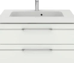 Saphir Badmöbel-Set »Balto Sprint 3-teilig, Mineralmarmor-Waschtisch mit LED-Spiegelschrank« 4 Stk. tlg.