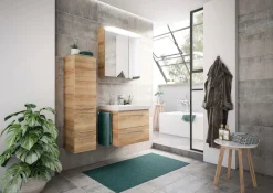 Saphir Badmöbel-Set »Balto Sprint 3-teilig, Mineralmarmor-Waschtisch mit LED-Spiegelschrank« 4 Stk. tlg.