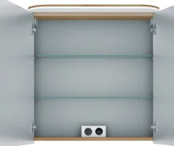 Saphir Badmöbel-Set »Balto Sprint 3-teilig, Mineralmarmor-Waschtisch mit LED-Spiegelschrank« 4 Stk. tlg.