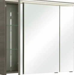 Saphir Badmöbel-Set »Balto Sprint 2-teilig, Mineralmarmor-Waschtisch mit LED-Spiegelschrank« 2 Stk. tlg.