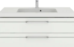 Saphir Badmöbel-Set »Balto Sprint 3-teilig, Mineralmarmor-Waschtisch mit LED-Spiegelschrank« 4 Stk. tlg.