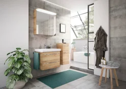 Saphir Badmöbel-Set »Balto Sprint 3-teilig, Mineralmarmor-Waschtisch mit LED-Spiegelschrank« 4 Stk. tlg.